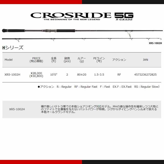 メジャークラフト クロスライド 5G XR5-962M LSJ 釣竿 送料無料 