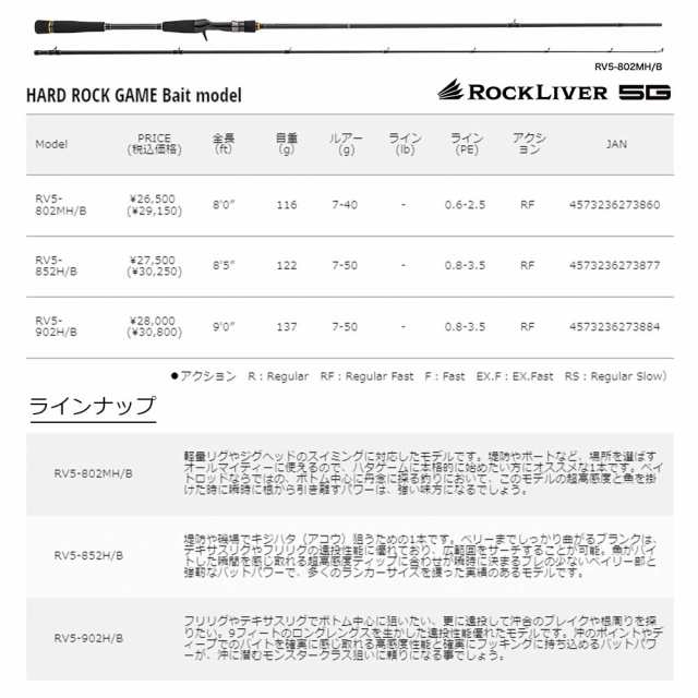 （新品未使用）メジャークラフト ロックライバー5G RV5-902H/B