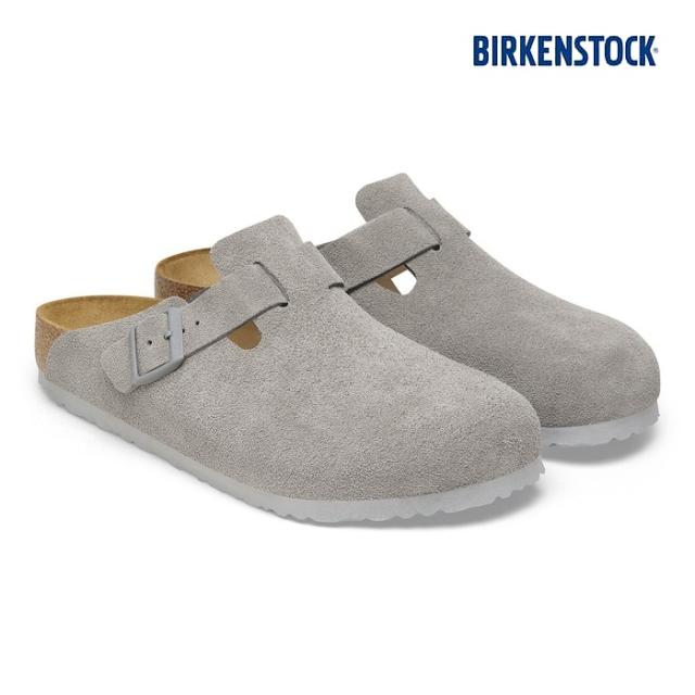毎日発送 ビルケンシュトック ボストン メンズ レディース 普通幅 グレー スエード BIRKENSTOCK BOSTON STONE COIN 1027688