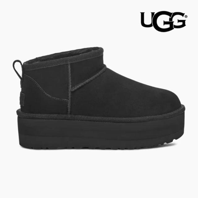 毎日発送 UGG アグ クラシック ウルトラミニ プラットフォーム ムートンブーツ W CLASSIC ULTRA MINI PLATFORM 1135092 BLACK レディース スエード 黒 厚底 ブーツ 並行輸入品