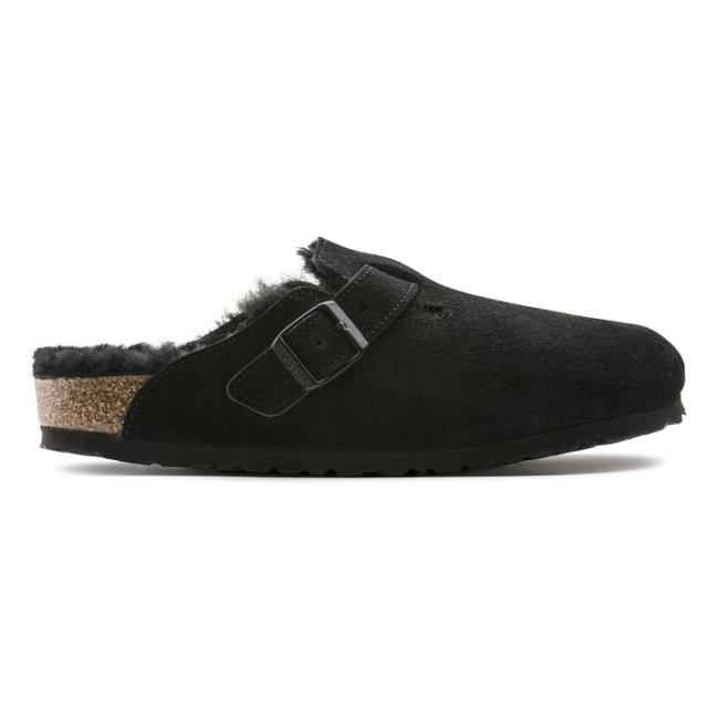 毎日発送 ビルケンシュトック ボストン シアリング メンズ レディース 普通幅 ブラック スエード 黒 BIRKENSTOCK BOSTON SHEARLING LEVE BLACK 259881