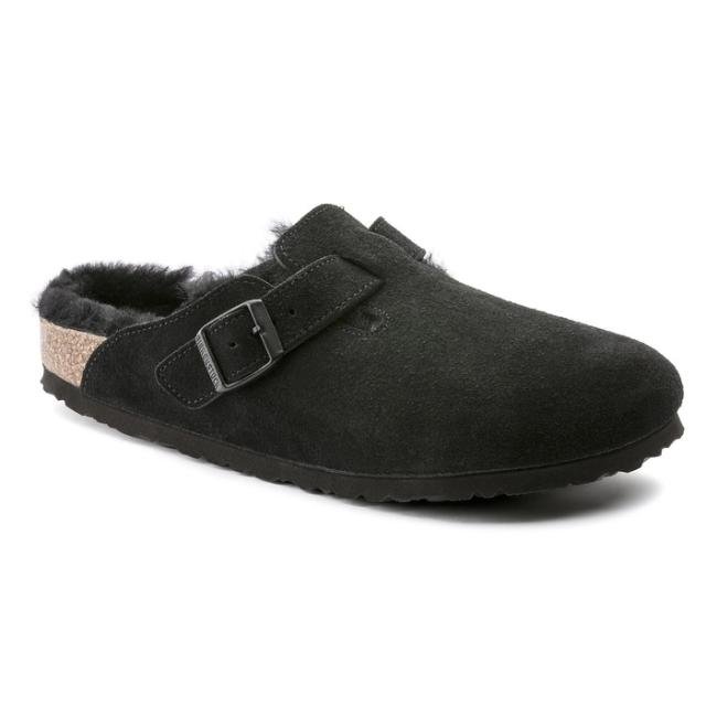 毎日発送 ビルケンシュトック ボストン シアリング メンズ レディース 普通幅 ブラック スエード 黒 BIRKENSTOCK BOSTON SHEARLING LEVE BLACK 259881