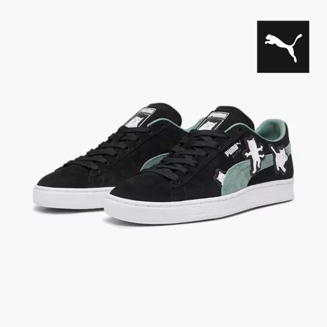 プーマ スウェード リップンディップ PUMA SUEDE RIPNDIP 393872-01 メンズ レディース スニーカー 黒 スエード 猫の通販は