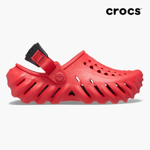 毎日発送 クロックス サンダル キッズ エコークロッグ CROCS KIDS ECHO CLOG VARSITY RED 208190 6WC ボーイズ ガールズ 赤 サポ 軽量