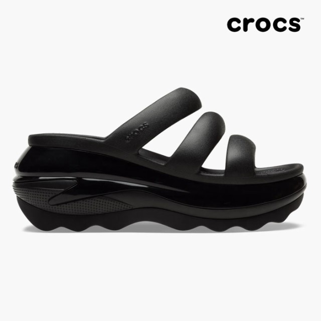 毎日発送 クロックス レディース 厚底 サンダル メガクラッシュ トリプル ストラップ CROCS MEGA CRASH TRIPLE STRAP BLACK 209842 001 