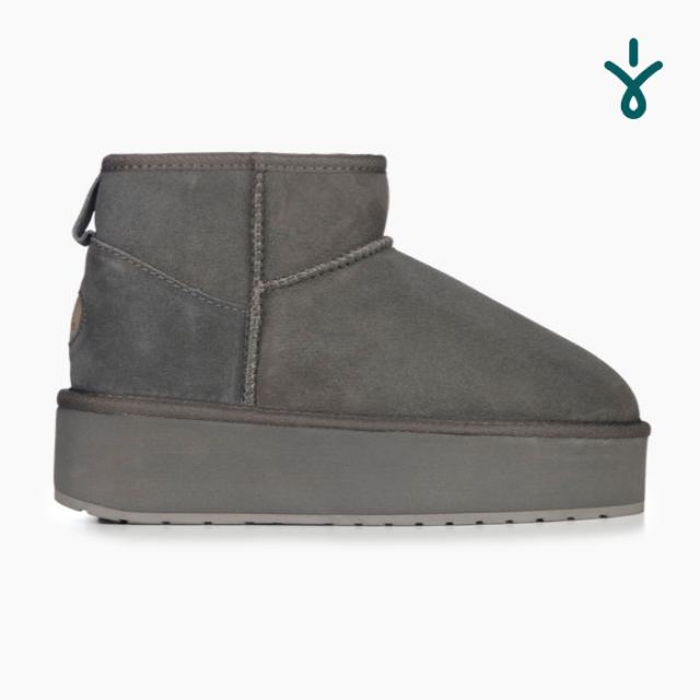 毎日発送 エミュ 厚底 ムートンブーツ スエード EMU プラットフォーム マイクロ ウール PLATFROM MICRO WOOL W13159 CHARCOAL レディース チャコール グレー 日本限定[PU2]