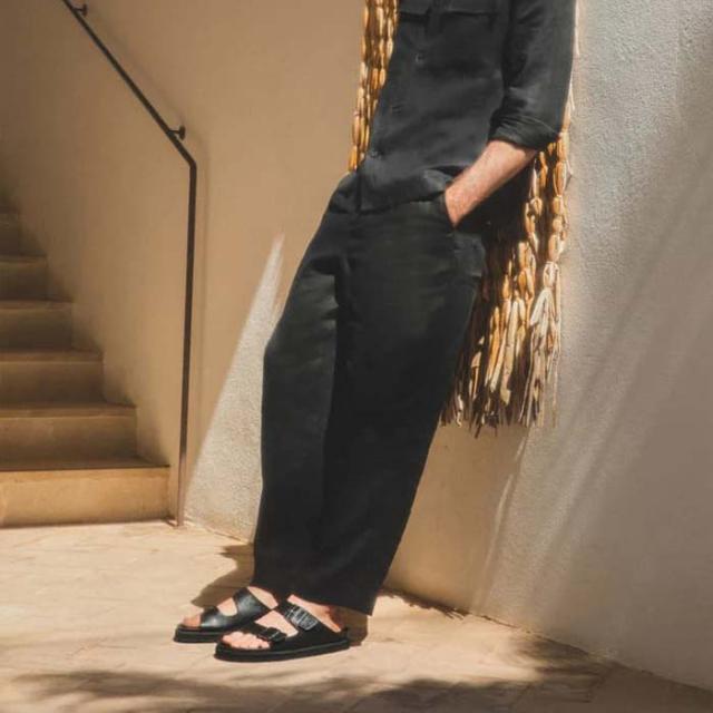 ジェニュインズ メンズ サンダル GENUINS HAWAII ヴィーガンレザー 黒