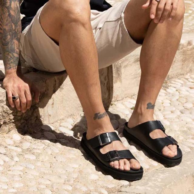 ジェニュインズ メンズ サンダル GENUINS HAWAII ヴィーガンレザー 黒