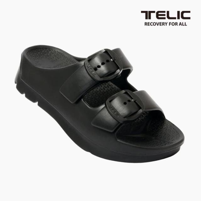 テリック 厚底 リカバリーサンダル メンズ レディース TELIC W-BUCKLE2 BLACK 軽量 黒 バックルタイプ シンプル[PU2]