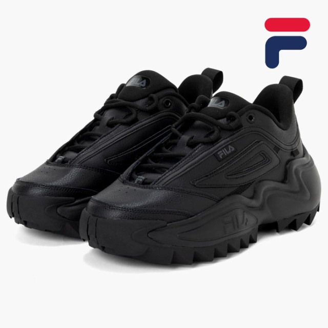 毎日発送 フィラ レディース スニーカー FILA TWISTER USS24049 001 ツイスター 黒 ロゴ チャンキーソール 厚底