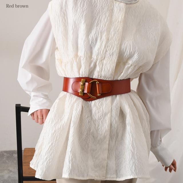 新作 サッシュベルト 本革 黒 ゴム ベルト レディース 太い レザー 太