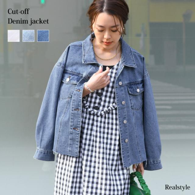 ベーシックカットオフデニムジャケット ジージャン レディース アウター 春 定番 羽織り 長袖 Gジャン ジージャン ブルゾン ショート丈 ハーフ カジュアル きれいめ 可愛い 襟付き 綿 コットン 通勤 通学 お出かけ 40代 50代 30代の通販は 5,500円