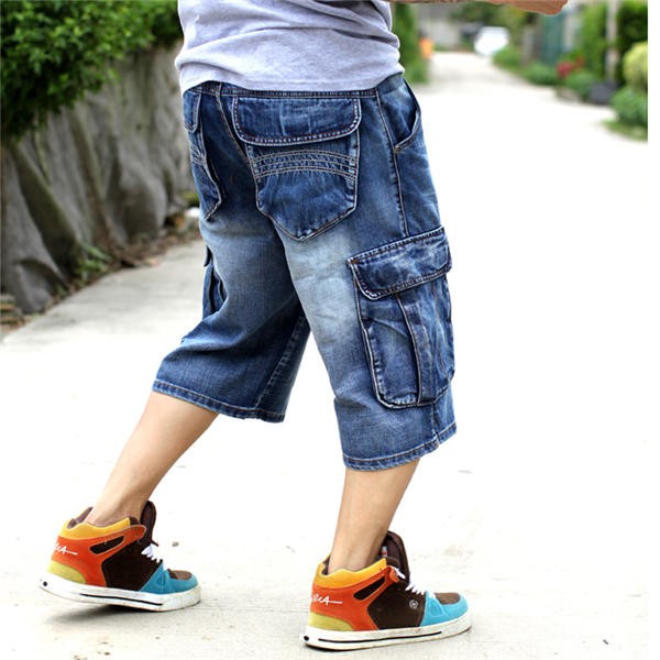 爆売中 極太デニム ハーフパンツ ジーンズ メンズ ルーズ