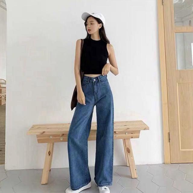 ◆ SAINTLAURENT ◆ Vウエスト ロングバギージーンズ ワイドデニムパンツ ジーンズ バギーパンツ デニムパンツ ハイ