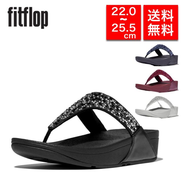 美品 フィットフロップ(UK4)トングサンダル ビーチサンダル ビジュー 黒 フィットフロップ☆ビジュー付き黒トングサンダル