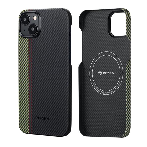 PITAKA iPhone15Plus ケース 浮織600Dアラミド繊維製 MagSafe対応 超極薄 超軽量 ワイヤレス充電対応 オーバーチュアの通販は