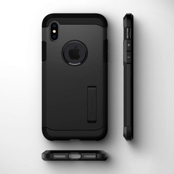 Spigen iPhone XS iPhone X スマホケース 耐衝撃 スタンド機能