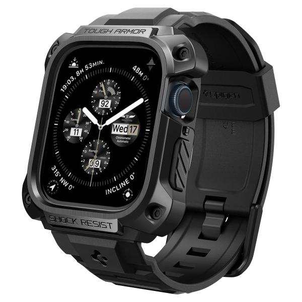 Spigen AppleWatch バンド 45mm Series 9/8/7対応 ケース一体型 耐衝撃 