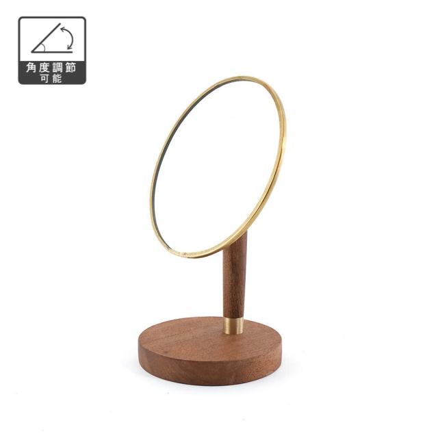 オーバルスタンドミラー｜真鍮 ウッド WOOD BRASS ブラス DIY アンティーク風 シンプル ディスプレイ 什器 撮影 Horn Please インテリア 雑貨 鏡 ミラー アカシア ハンドメイド 天然
