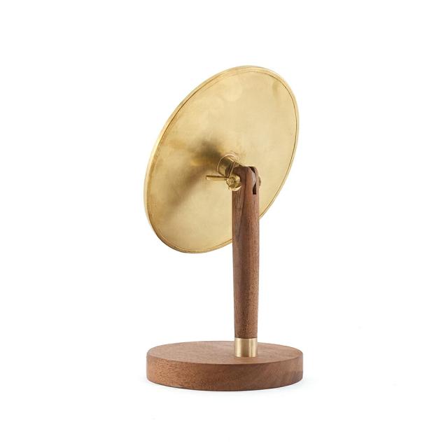 オーバルスタンドミラー｜真鍮 ウッド WOOD BRASS ブラス DIY アンティーク風 シンプル ディスプレイ 什器 撮影 Horn Please インテリア 雑貨 鏡 ミラー アカシア ハンドメイド 天然