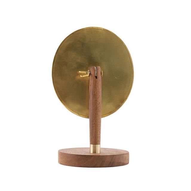 オーバルスタンドミラー｜真鍮 ウッド WOOD BRASS ブラス DIY アンティーク風 シンプル ディスプレイ 什器 撮影 Horn Please インテリア 雑貨 鏡 ミラー アカシア ハンドメイド 天然