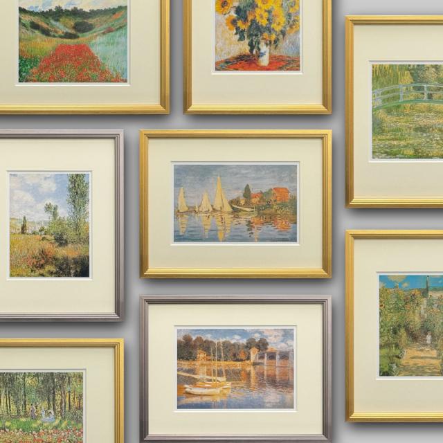 【Raffinart】クロード・モネ アートフレーム A ［314mm × 404mm］｜Claude Monet アートポスター フレームセット 絵画 額縁 額装込 名画 【受注生産品】【発送までに 約7-10営業日】【「Raffinart」以外の商品と同送不可】