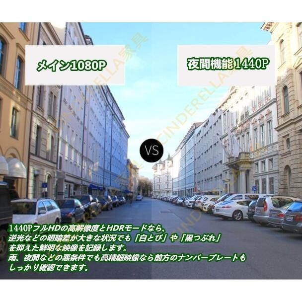 ドライブレコーダー 前後 1/2カメラ 360度 wifi対応 スマホ連動 500/1200万画素 駐車監視 車載カメラ HD1080P/1440P SONY307センサー 32Gカード付き