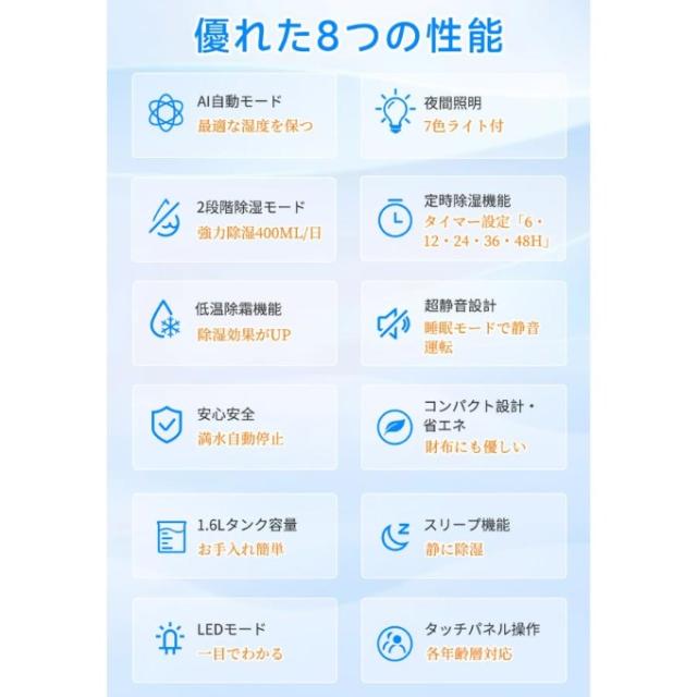 除湿機 衣類乾燥 梅雨 コンパクト 1.7L 大容量 18畳 除湿器 小型 省エネ 強力除湿 空気清浄 静音 部屋干し 半導体式 自動停止 自動除霜 スリープモード 結露対策