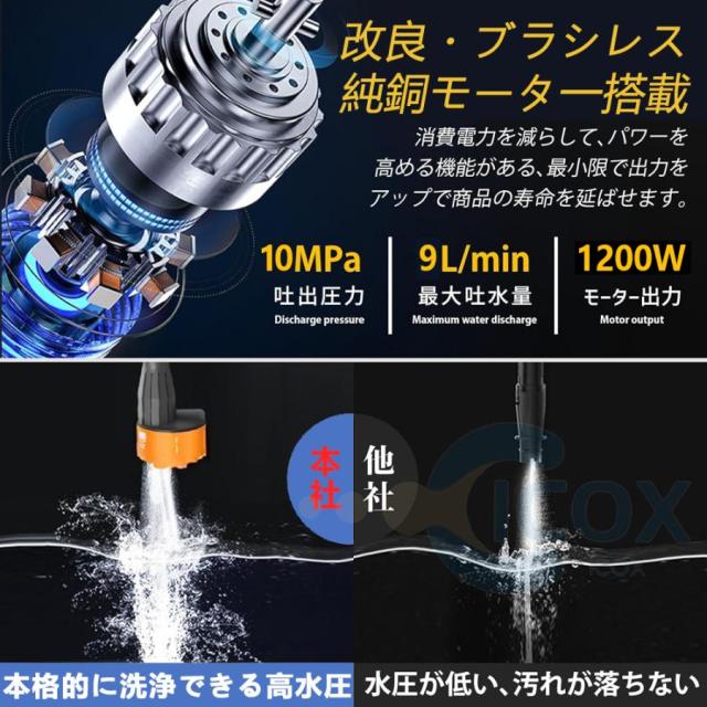 高圧洗浄機 コードレス 充電式 マキタ バッテリー互換対応 家庭用 業務用 3段階調整 6in1 軽量 8.0MPa ポータブル 強力噴射 自吸式 洗車機 電動工具