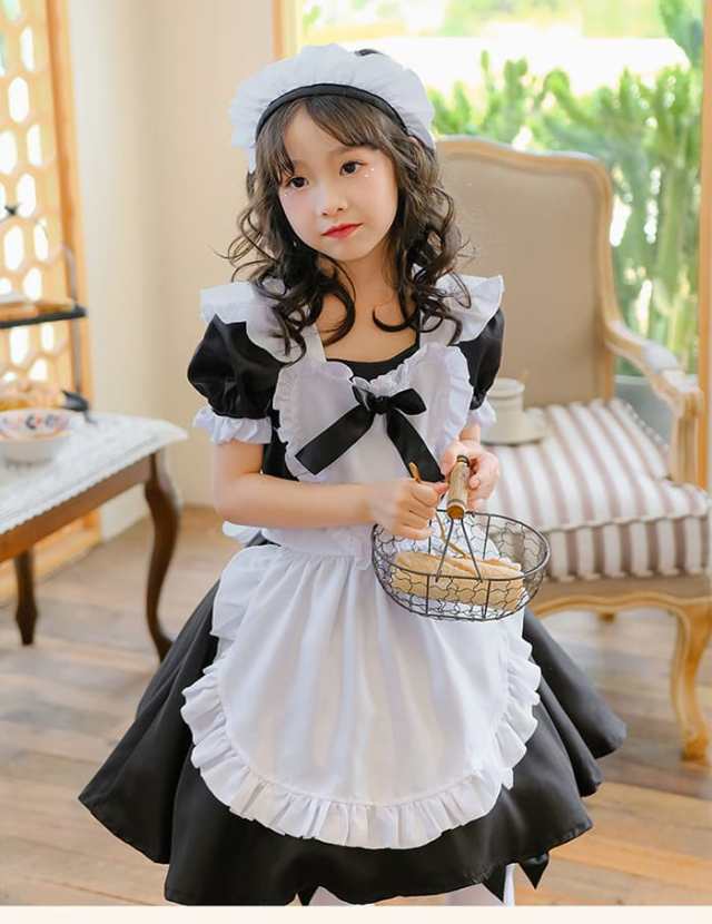 メイド服 コスプレ 膝丈 かわいい 制服 ハロウィン コスチューム 衣装