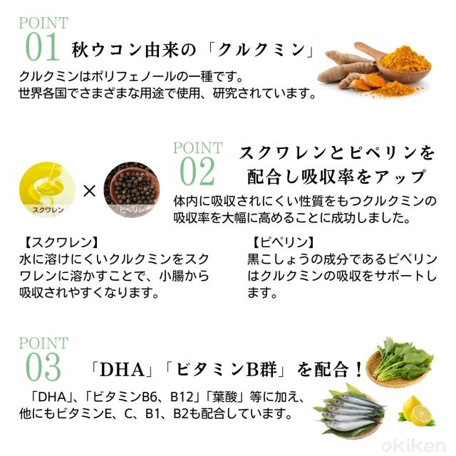 健康サプリ 脳サプリ メモリンEX 60粒入り×2袋 パウチタイプ 機能性表示食品 クルクミン スクワレン ピぺリン DHA ビタミン 葉酸 送料無料 サプリ レキオファーマ_4