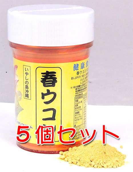 沖縄県産 春ウコン粉 100g×5個 容器入り 粉末 送料無料 〔比嘉製茶〕 精油成分 フラボノイド カンファー アズノン シネオール ミネラルの通販は