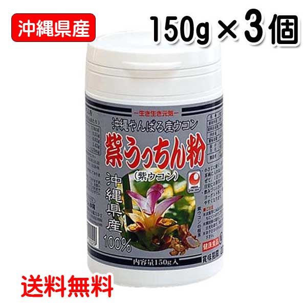 ウコン サプリ 粉末 紫うっちん粉 150g×3個セット ボトルタイプ 沖縄県産 紫ウコン ガジュツ うっちん 送料無料 うっちん沖縄