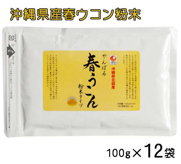 やんばる 春ウコン粉末 100g×12袋セット 送料無料 ウコンサプリメント ウコン 粉末 サプリ うこん パウダータイプ 沖縄県北部産