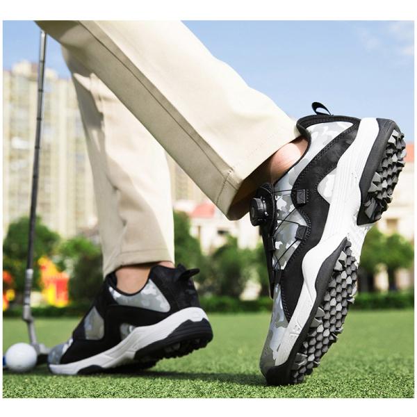ゴルフシューズ メンズ ダイヤル式スニーカー 強いグリップ スパイク靴