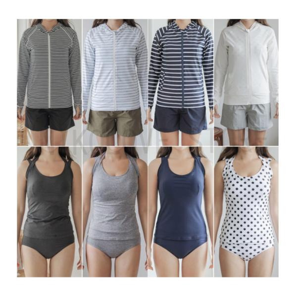 水着 泳ぎ レディース 4点セット ホルターネック 日焼け止め ドット柄