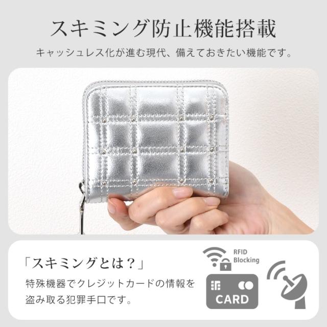 新作 perche ペルケ シープボックスキルト ジャバラカード ウォレット