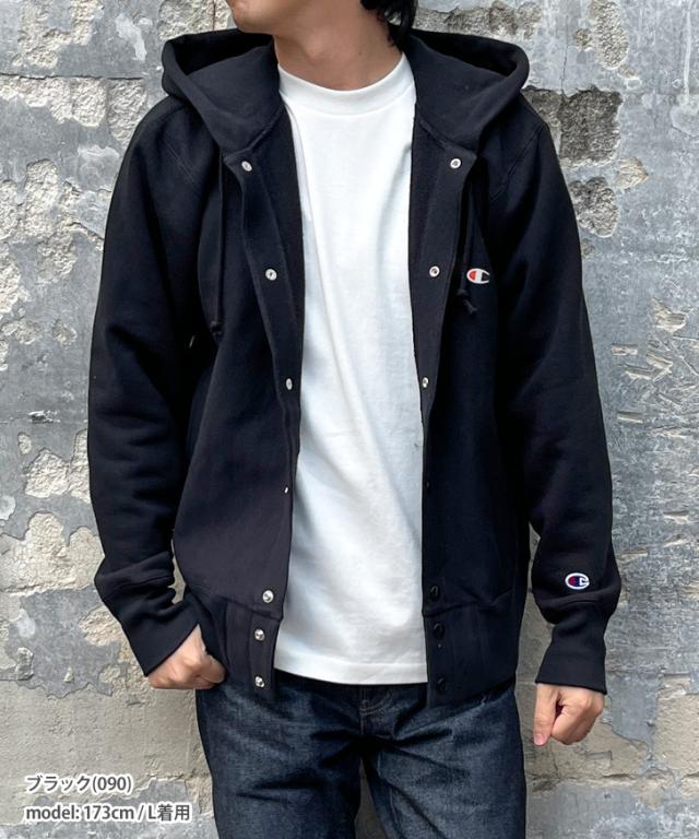 新作 Champion チャンピオン リバースウィーブ スナップ フーデッド スウェットシャツ C3-A120 スウェットパーカー メンズ スウェット パーカー 裏起毛 暖かい 厚手 11.5oz フーディー