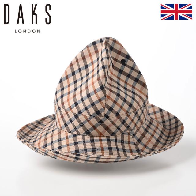 DAKS ダックス ハイクラウンハット 帽子 春 夏 秋 冬 通年 メンズ レディース 大きいサイズ つば広 ソフト 柔らかい サイズ調整 送料無料 イギリス ブランド Hat Cotton Tartan（ハット コットンタータン） D1719 ハウスチェックの通販は