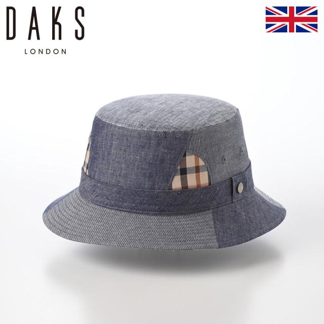 DAKS バケットハット サファリハット 帽子 メンズ レディース ソフトハット おしゃれ カジュアル 送料無料 イギリス ブランド ダックス Hat Pattern Patchwork（ハット パターン パッチワーク） D1821 ネイビーの通販は