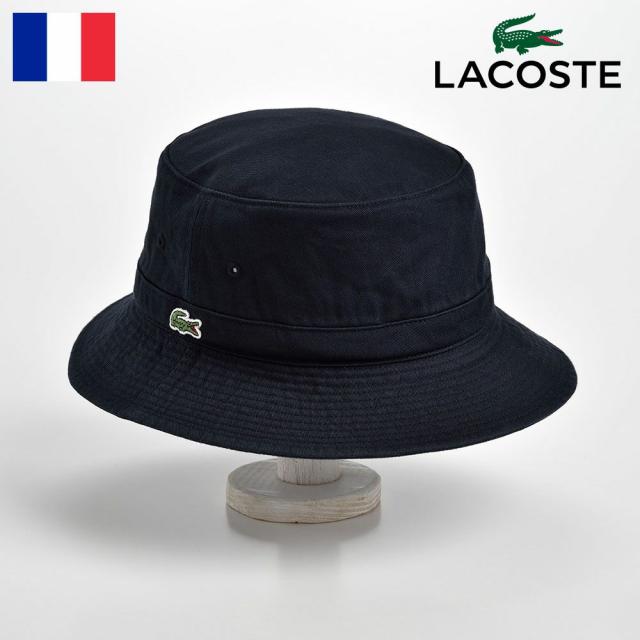 LACOSTE バケットハット 帽子 メンズ レディース 春 夏 秋 冬 サファリハット カジュアル シンプル ロゴ 折りたためる アウトドア ユニセックス オールシーズン 送料無料 ラコステ COTTON SAFALI HAT（コットン サファリハット） L3981 ネイビーの通販は