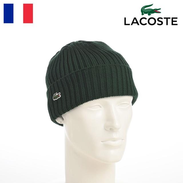 LACOSTE ラコステ ニット帽 ワッチキャップ おしゃれ シンプル メンズ レディース 秋 冬 ブランド 暖かい カジュアル ワニロゴ タウンユース 普段使い ユニセックス WAPPEN RIB KNIT（ワッペンリブニット） L1283 グリーン 9,900円