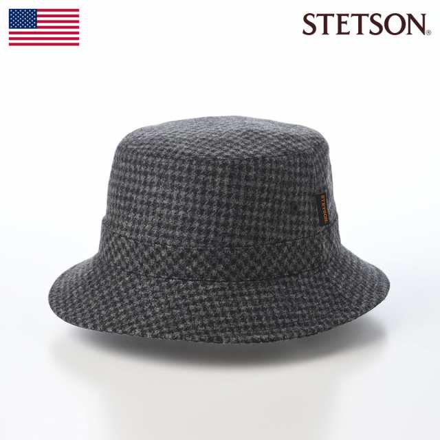 STETSON ステットソン 帽子 秋 冬 バケットハット サファリハット ソフトハット ソフト帽 メンズ レディース おしゃれ カジュアル ブランド TWEED SAFARI（ツイードサファリ）SE474 チャコールの通販は