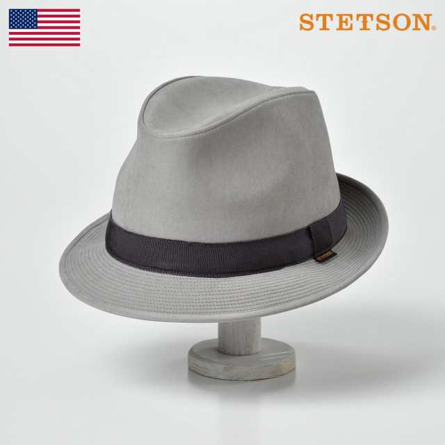 STETSON ステットソン ソフトハット メンズ 春夏 中折れ帽子 中折れハット 紳士帽 サイズ調節 撥水 グレー 送料無料 ギフト プレゼント