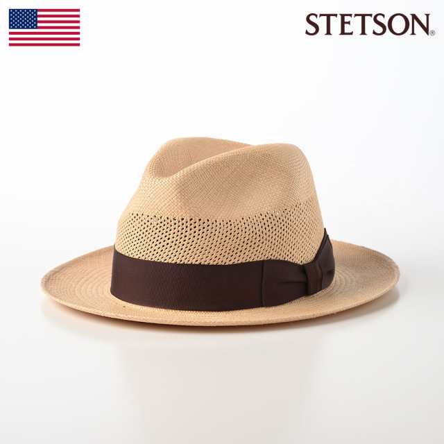 STETSON パナマハット パナマ帽 中折れハット メンズ 帽子 本パナマ 春 夏 透かし編み 涼しい サイズ調整可 カジュアル フォーマル おし