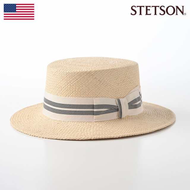 STETSON ステットソン カンカン帽 パナマ帽 パナマハット 帽子 メンズ レディース 春 夏 ブランド 大きいサイズ カジュアル おしゃれ  シンプル リゾート 麦わら ストロー アメリカ TIKI PANAMA BOTER HAT（ティキ パナマボーターハット）SE652 ナチュラル  カンカン帽