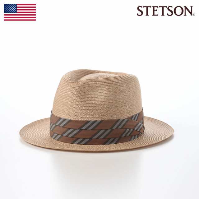 STETSON 帽子 中折れハット ストローハット メンズ レディース 春 夏 麦わら帽 ブランド 大きいサイズ シンプル カジュアル おしゃれ フ