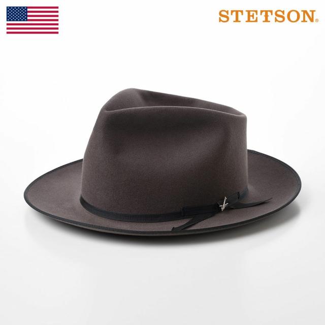 STETSON ステットソン 帽子 中折れハット オープンクラウン ソフトハット フェルトハット 秋 冬 メンズ レディース 紳士帽 おしゃれ カジュアル フォーマル ブランド PREMIER STRATOLINER（プレミア ストラトライナー）ST969 チャコールグレーの通販は