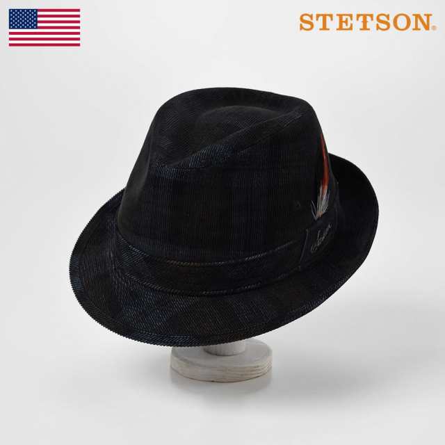 STETSON ステットソン 帽子 中折れハット メンズ レディース ソフトハット つば短 紳士帽 秋冬 大きいサイズ カジュアル CHECK CORDUROY