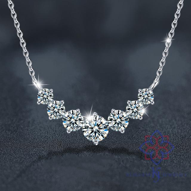 モアサナイト ネックレス レディース シルバー925 アクセサリー ジュエリー ギフト 結婚式 20代 30代 40代 50代 60代 彼女 妻 奥さん 嫁 誕生日プレゼント Uライン バーネックレス 金属アレルギー対応 ゴールド プラチナ